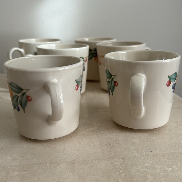 Corelle Corning USA Stoneware Abundance Series set of 6 coffee cups mugs - Picture 8 of 13
